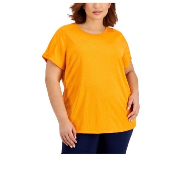 ID Ideology Women's Birdseye Mesh T-Shirt Red Size 3X Plus energy orange shirt - Picture 2 of 5